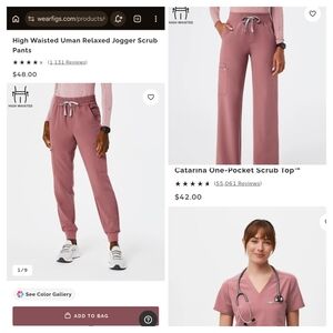 3pc Mauve Figs Scrub Set